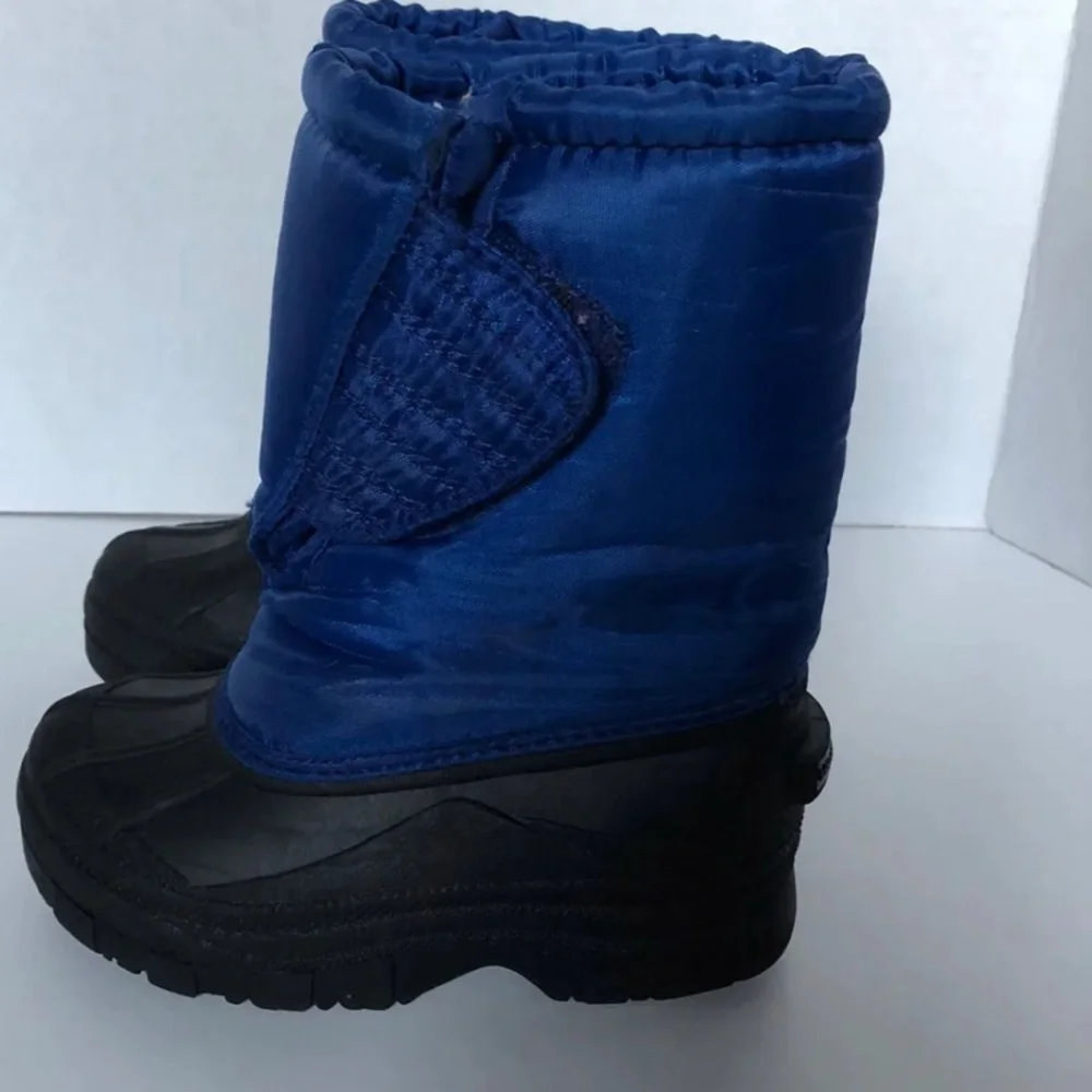 Kids‎ Connection Snow Boots Boys Size 9 Blue Slip On Warm Fur Lined